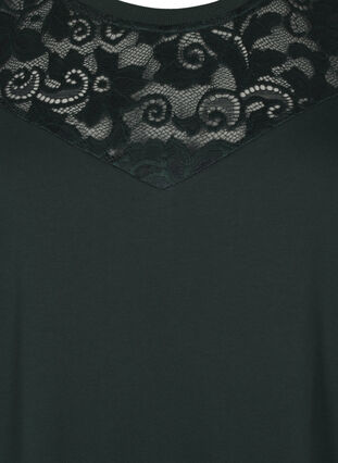 Zizzi Korte sweat jurk met kanten detail, Scarab, Packshot image number 2