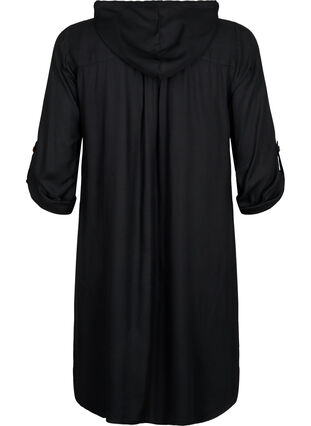 Zizzi Tuniek van viscose met capuchon, Black, Packshot image number 1