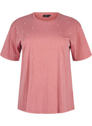 T-shirt met parels, Heather Rose Washed