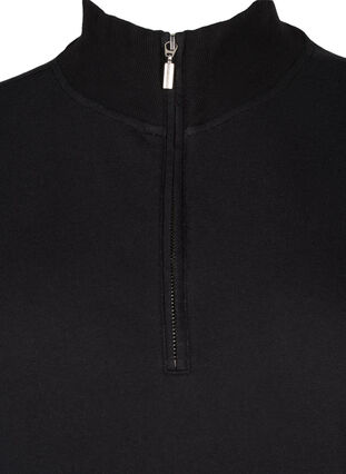 Zizzi Sweatshirt met hoge hals en ritssluiting, Black, Packshot image number 2