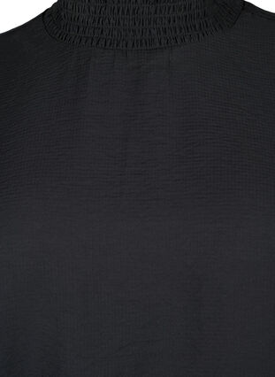 Zizzi Viscose blouse met smokwerk, Black, Packshot image number 2