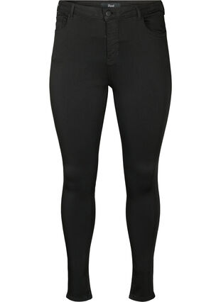 Zizzi Stay black Amy jeans met hoge taille, Black, Packshot image number 0