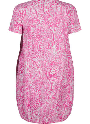 Zizzi Katoenen jurk met korte mouwen en paisleyprint, Shocking P. Paisley , Packshot image number 1