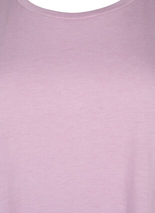 Zizzi T-shirt met korte mouwen van katoenmix, Lavender Mist, Packshot image number 2