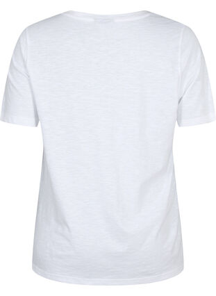 Zizzi Basic t-shirt met korte mouwen en V-hals, Bright White, Packshot image number 1