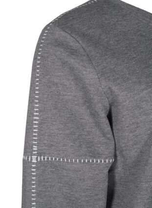 Zizzi Sweatshirt met contrasterende stiksels, Medium Grey Mél, Packshot image number 3