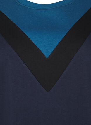 Zizzi Lang sweatshirt met colourblock, Navy B. Color Block, Packshot image number 2