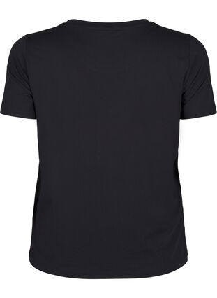 Zizzi Slim fit sport T-shirt met ronde hals, Black, Packshot image number 1