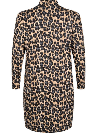 Zizzi FLASH - Jurk met lange mouwen en col, Leopard Print, Packshot image number 1