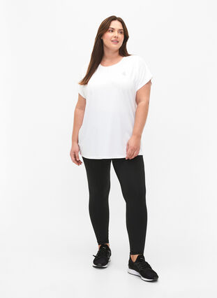 Zizzi Sport T-shirt met korte mouwen, Bright White, Model image number 2
