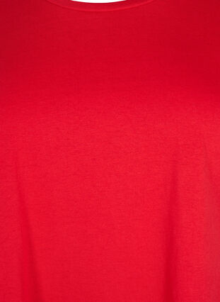 Zizzi T-shirt met korte mouwen van katoenmix, Tango Red, Packshot image number 2