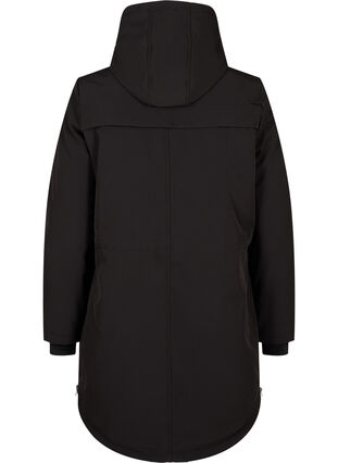 Zizzi Waterafstotende softshell-jas met gewatteerde voering, Black, Packshot image number 1