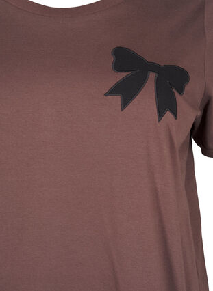 Zizzi Katoenen T-shirt met strik, C. Martini W. Black, Packshot image number 2