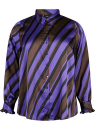 Satijnen shirt met diagonale strepen, Stripe AOP