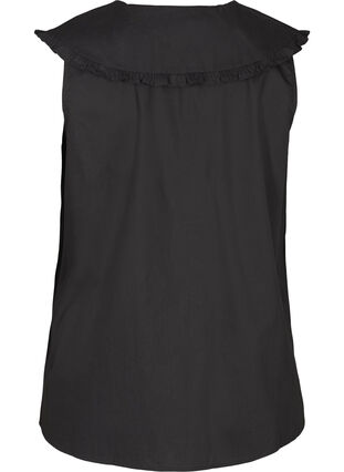 Mouwloze blouse met grote kraag - Zwart - Maat 42-60 - Zizzi