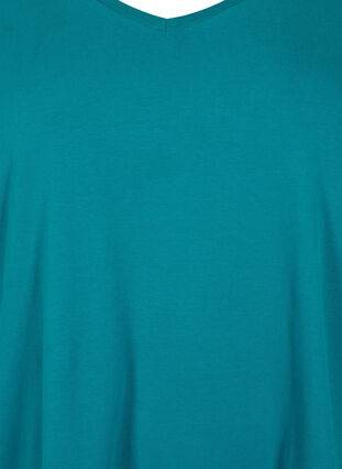 Zizzi Basic t-shirt in effen kleur met katoen, Deep Lake, Packshot image number 2