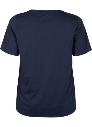 Zizzi FLASH - T-shirt met motief, Navy Bl Rose Gold, Packshot image number 1
