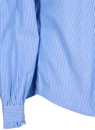 Zizzi Overhemd blouse met strepen en ruches, Princess Blue W. St., Packshot image number 3