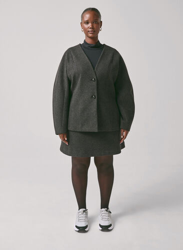 Zizzi Getailleerde blazer, Dark Grey Melange, Image image number 0