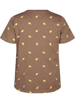 Zizzi T-shirt van biologisch katoen met citroenen, Coca M. Lemon Emb., Packshot image number 1