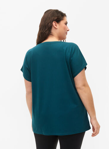 Zizzi Trainings T-shirt met korte mouwen, Deep Teal, Model image number 1