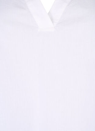 Zizzi Mouwloze katoenen top met ruches, Bright White, Packshot image number 2