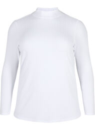 Getailleerde Blouse van viscose met hoge hals., Bright White