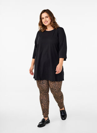 Zizzi Viscose leggings met luipaardprint, DARK LEO AOP, Model image number 2