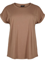 T-shirt met korte mouwen van katoenmix, Coca Mocha