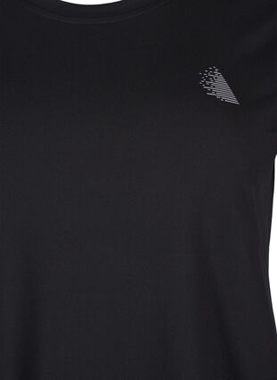 Zizzi Slim fit sport T-shirt met ronde hals, Black, Packshot image number 2