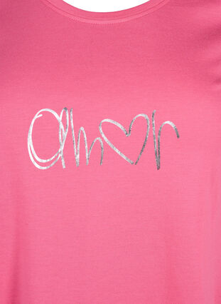 Zizzi FLASH - T-shirt met motief, Hot Pink Amour, Packshot image number 2