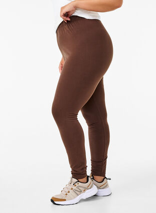 Zizzi Katoenen legging met voering, Chocolate Martini, Model image number 2