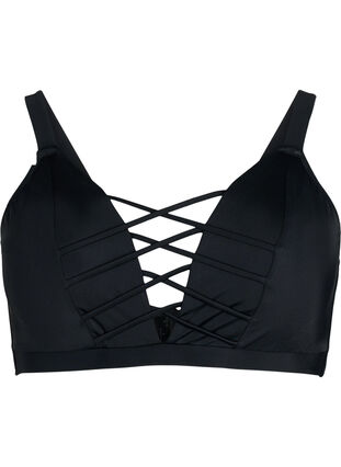 Zizzi Bikinitop met stringdetail, Black, Packshot image number 0