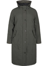 Parka jas met kap en verstelbare taille, Black Olive