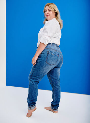 Zizzi Amy jeans met een hoge taille en super slanke pasvorm, Light Blue, Image image number 0