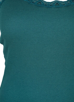 Zizzi Top with lace trim, Balsam, Packshot image number 2