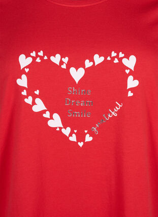 Zizzi FLASH - T-shirt met motief, High Risk Red Heart, Packshot image number 2