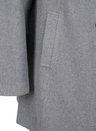 Zizzi Korte trenchcoat met A-lijn, Light Grey Melange, Packshot image number 3