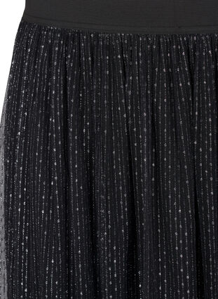 Zizzi Rok van mesh met glitters, Black, Packshot image number 2