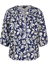 Katoenen blouse met 3/4 mouwen en print, Naval Academy Flower