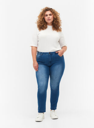 Zizzi Slim fit Emily jeans met normale taille, Light blue, Model image number 0