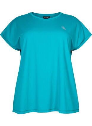 Zizzi Trainings T-shirt met korte mouwen, Deep Peacock Blue, Packshot image number 0