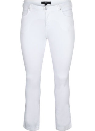 Zizzi Slim fit Emily jeans met normale taille, White, Packshot image number 0