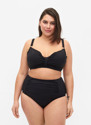 Zizzi Bikinibroekjes met hoge taille, Black, Model image number 0