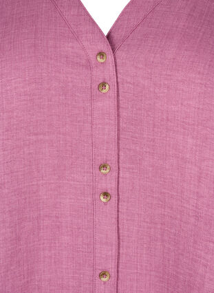 Zizzi Overhemd blouse met V-hals en korte mouwen, Bordeaux, Packshot image number 2