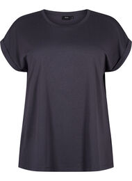 T-shirt met korte mouwen van katoenmix, Asphalt