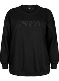 Sweatshirt met geborduurde tekst, Black Copenhagen 