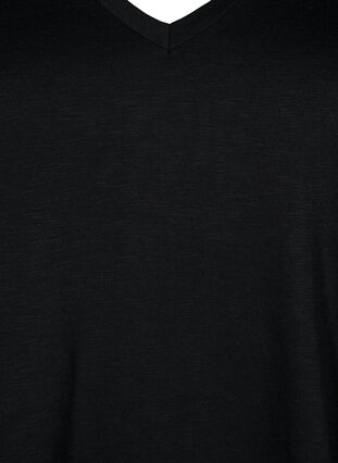 Zizzi Basic t-shirt met korte mouwen en V-hals, Black, Packshot image number 2