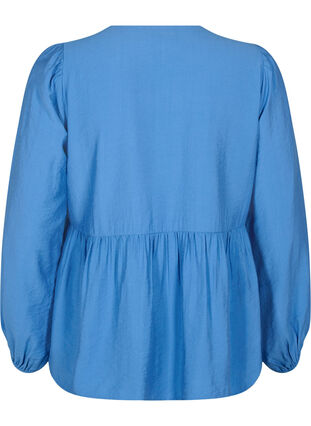 Zizzi Viscose blouse met strikjes en lange mouwen, Riverside Black Bow, Packshot image number 1