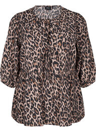 Leo blouse met strikje, Leo AOP w. Bow